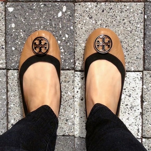 Tory Burch Caroline Brown & Black Leather Ballet Flats - 6.5 - Picture 16 of 16